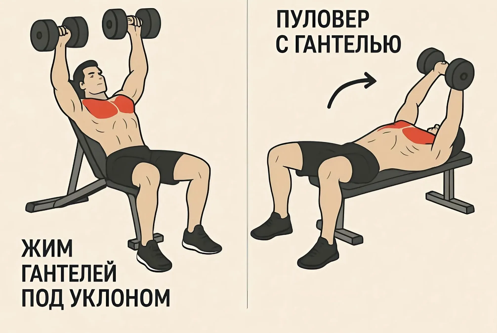Иллюстративное фото Топ лучших упражнений для мышц груди: эффективная тренировка с гантелями в домашних условиях фото на sportnews.kz от 04 июня 2025 16:05
