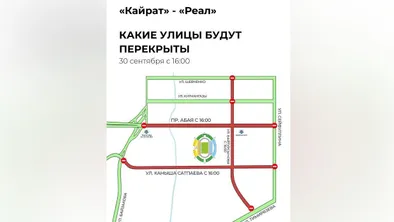 Перед матчем «Кайрат» – «Реал» в Алматы ограничат движение