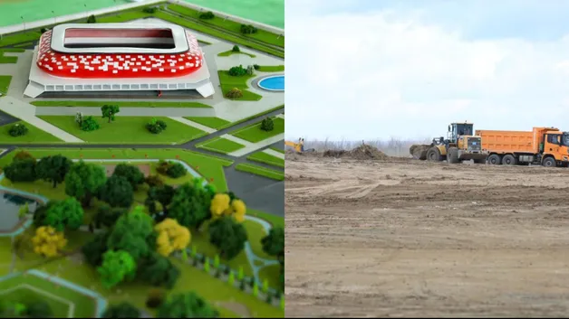 Строительство стадиона в Актобе микрорайон Алтын-Орда