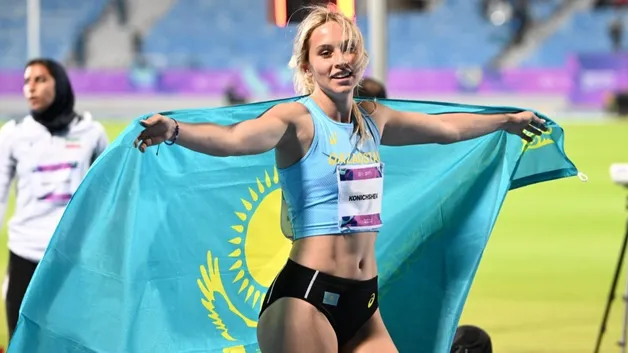 Казахстанская легкоатлетка поднялась на пьедестал семиборья в Эр-Рияде
