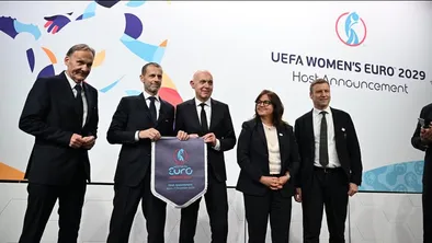 Церемония объявления хозяев женского ЕВРО-2029 состоялась в Доме европейского футбола в Ньоне, Швейцария 