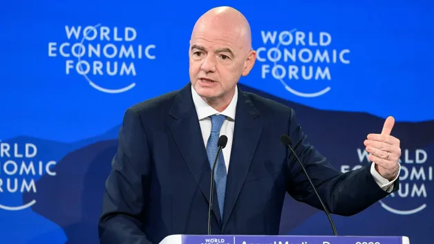 Президент ФИФА Джанни Инфантино на форуме в Давосе