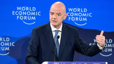 Президент ФИФА Джанни Инфантино на форуме в Давосе