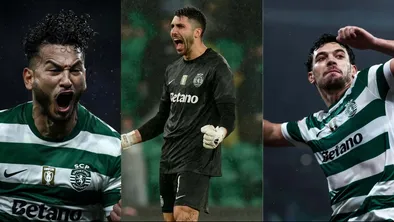 Игроки и вратарь лиссабонского «Спортинга» на официальных фотографиях клуба