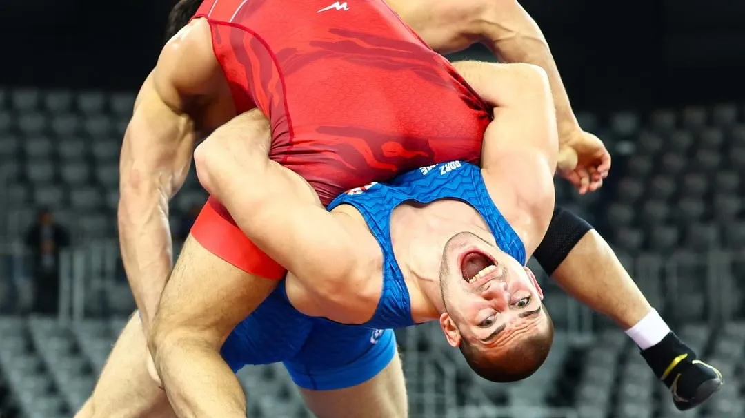 Поединок борцов на ковре во время международного турнира Zagreb Open 2026 фото на sportnews.kz от 09 февраля 2026 12:02