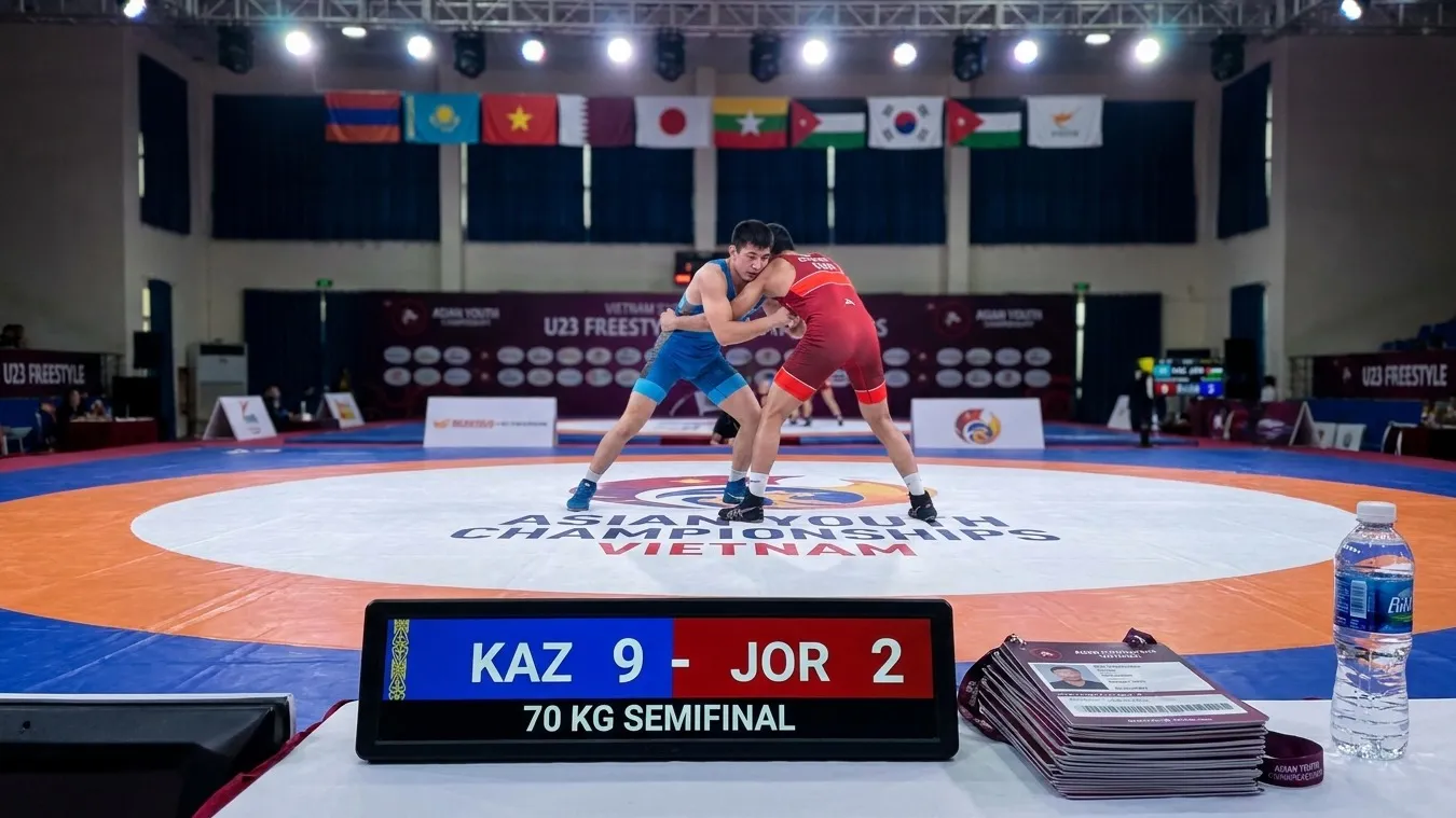 Майис Алиев на чемпионате Азии U23 по борьбе во Вьетнаме фото на sportnews.kz от 25 мая 2026 10:20