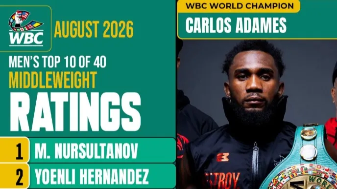 Казахстанский боксер Мейирим Нурсултанов возглавил рейтинг WBC в среднем весе фото на sportnews.kz от 05 августа 2026 13:09