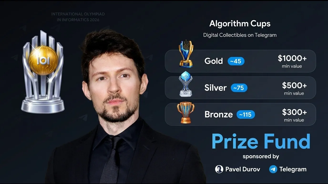 Основатель Telegram Павел Дуров наградит победителей олимпиады по информатике