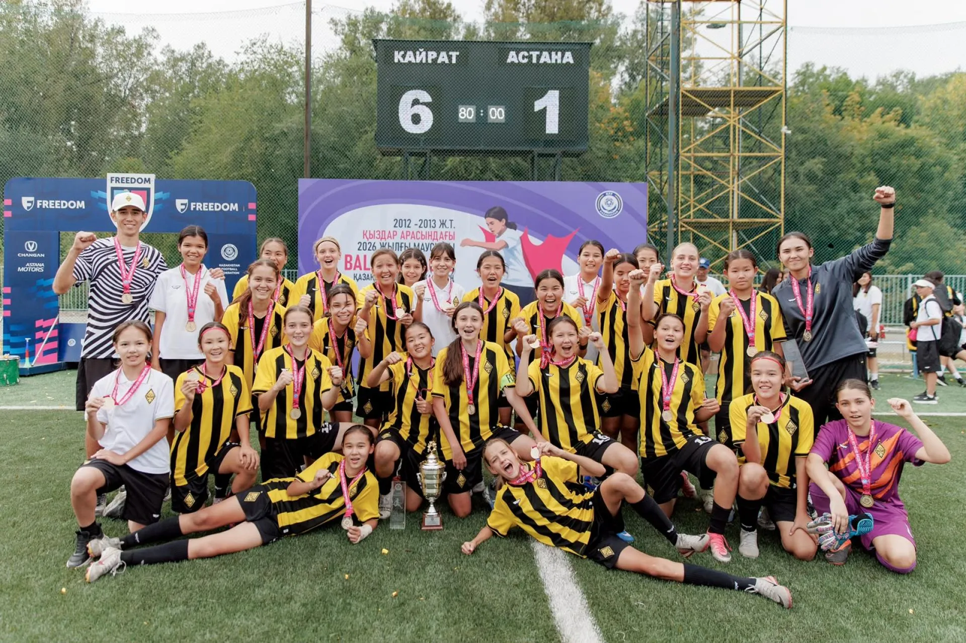 «Қайрат» WU-15 выиграл чемпионат Казахстана: разгром 6:1