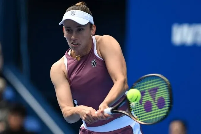 Элизе Мертенс во время матча на турнире US Open