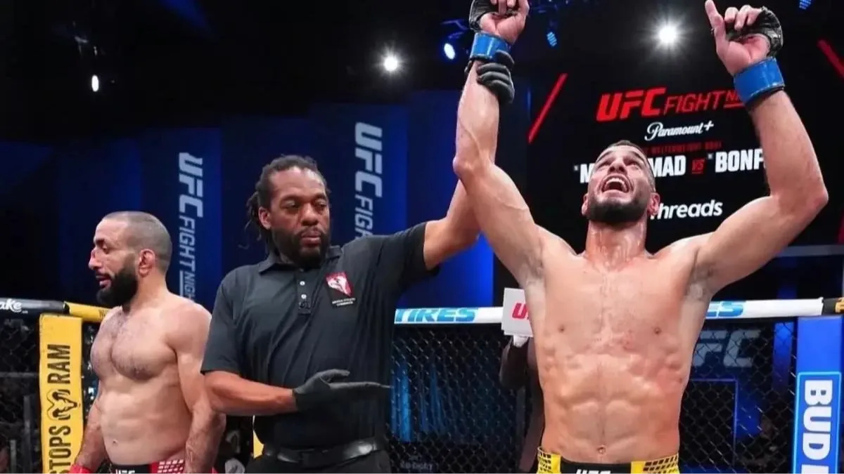 Объявление победы Габриэла Бонфима в октагоне над Белалом Мухаммадом 6 июня 2026 года