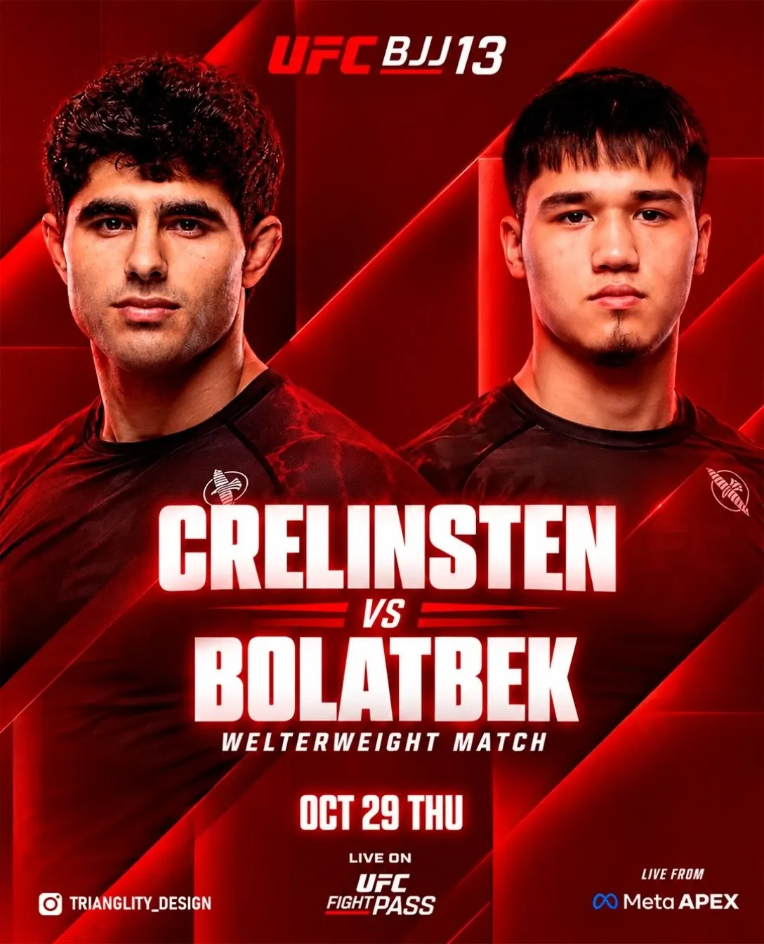 Постер к бою Сейилхан Болатбек - Лиам Крелинстен на UFC BJJ 13 в Лас-Вегасе